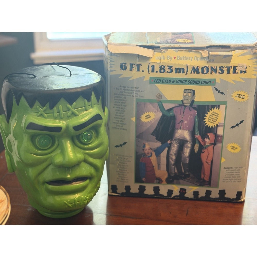 Vintage Fun World 6 FT Frankenstein Monster Halloween Decor Walk By WORKING